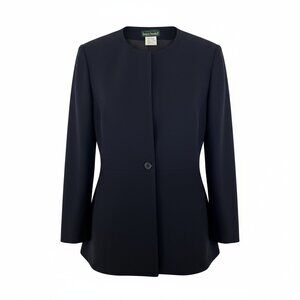 Harve Bernard Collection, Classic Navy Blue Collarless Blazer size 12P
